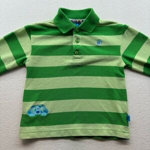 Blues Clues Shirt Steve Green Striped Polo  Size 4T Costume Dress up Vintage